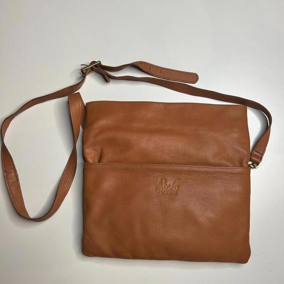 Sseko Foldover Leather Crossbody Bag Purse – Made in Ethiopia, Fair Trade, Brown - Picture 1 of 10